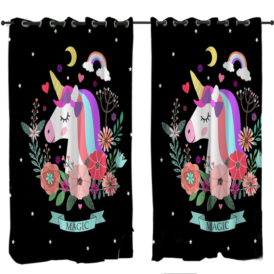 Magic Unicorn Drapes for Living Room