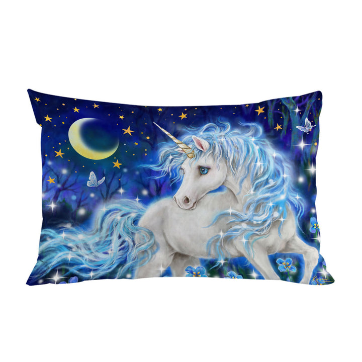 Magical Fantasy Designs Blue Night Unicorn King Pillow Cases