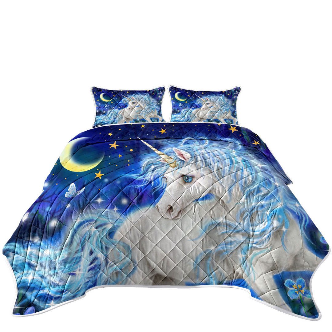 Magical Fantasy Designs Blue Night Unicorn Quilts