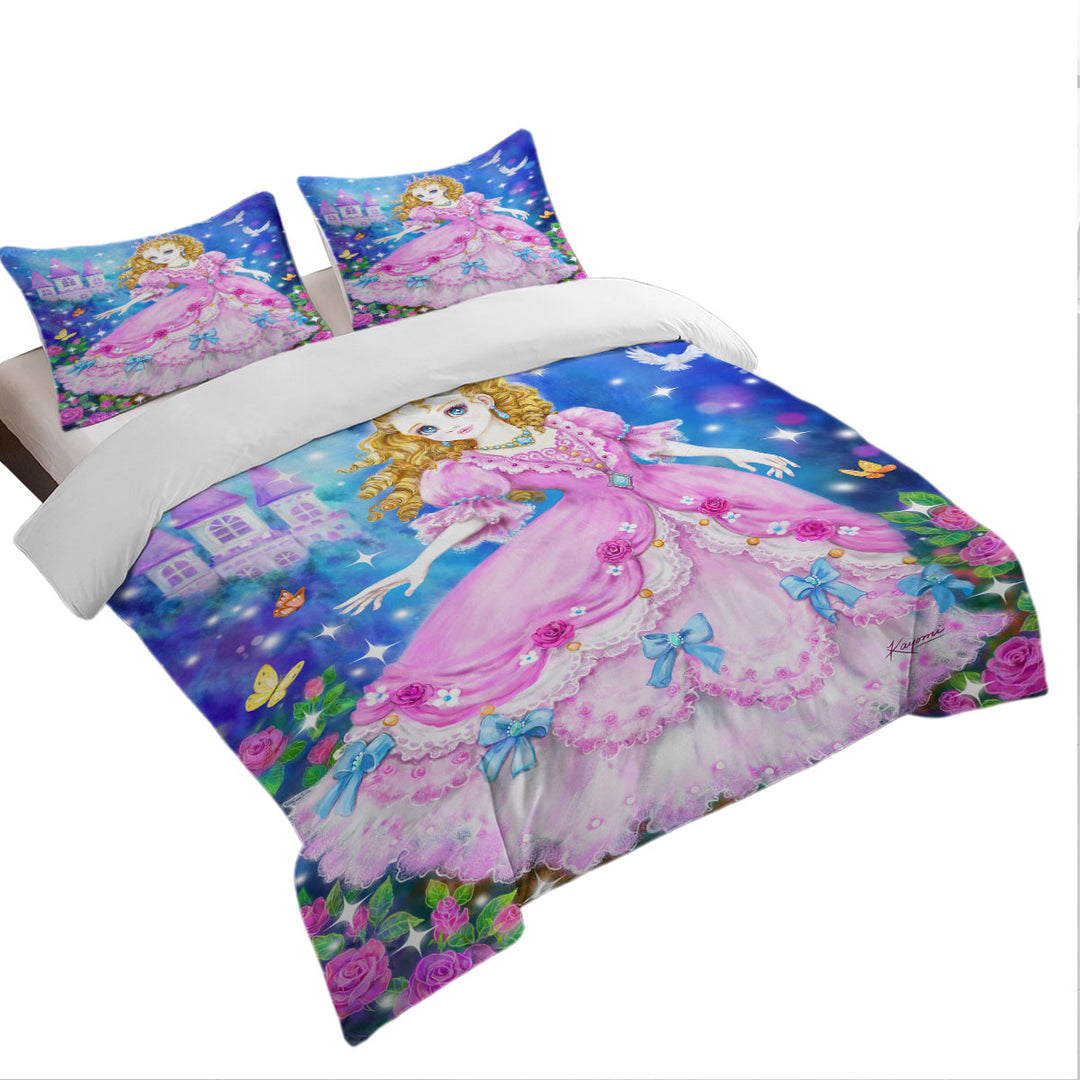 Magical Girly Design Fairy Tale Pink Princess Duvet Cover