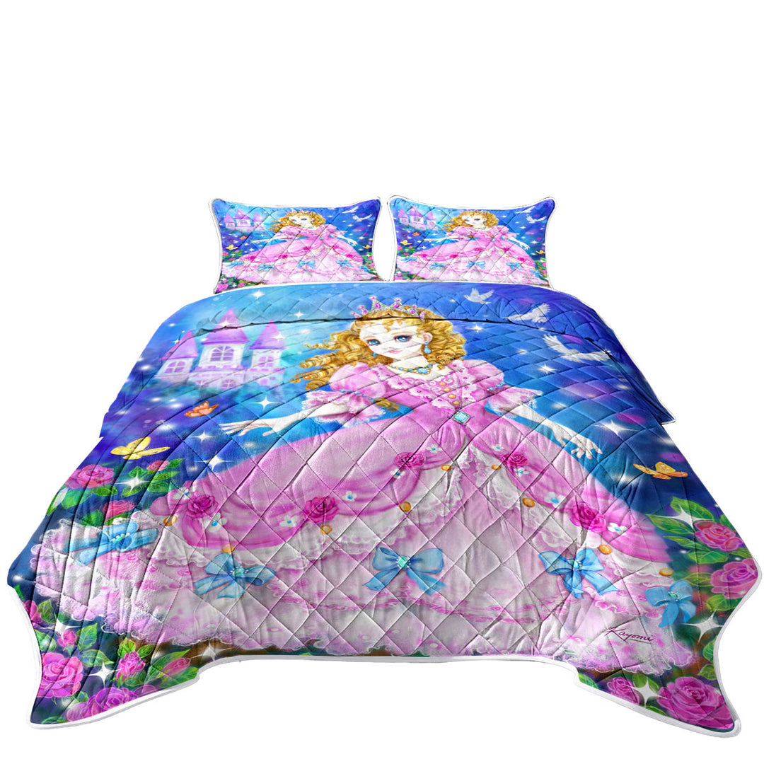 Magical Girly Design Fairy Tale Pink Princess Quilt