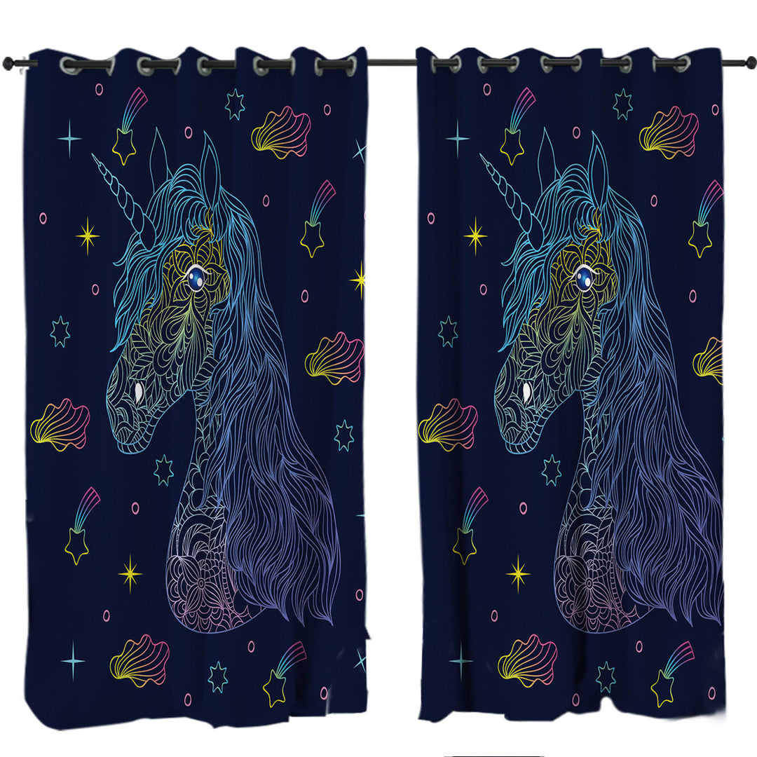 Magical Skies and Unicorn Drawing Drapes