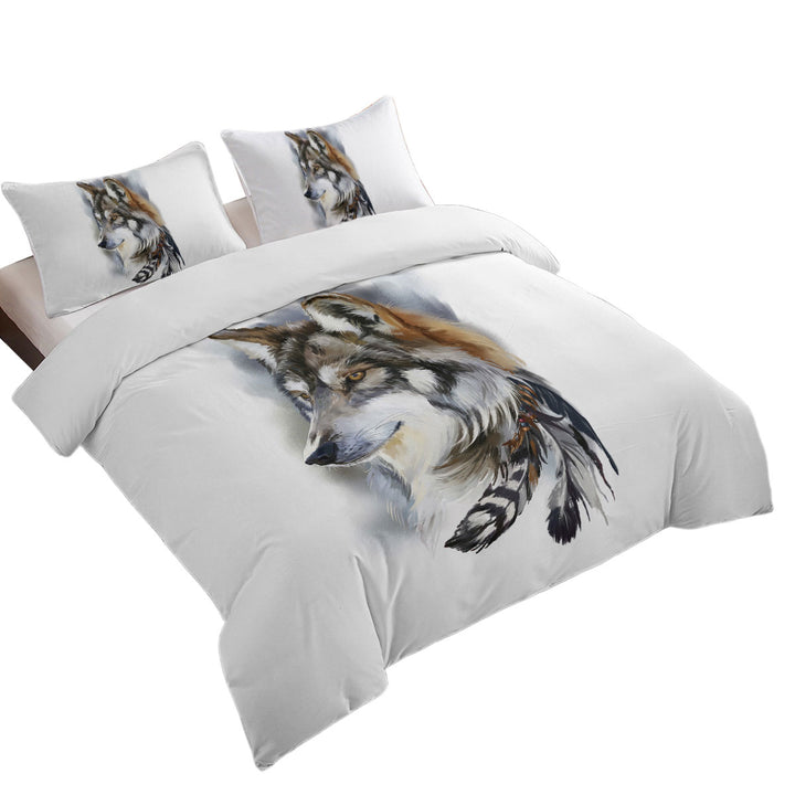 Magnificent Art Native American Wolf Good Duvet Covers