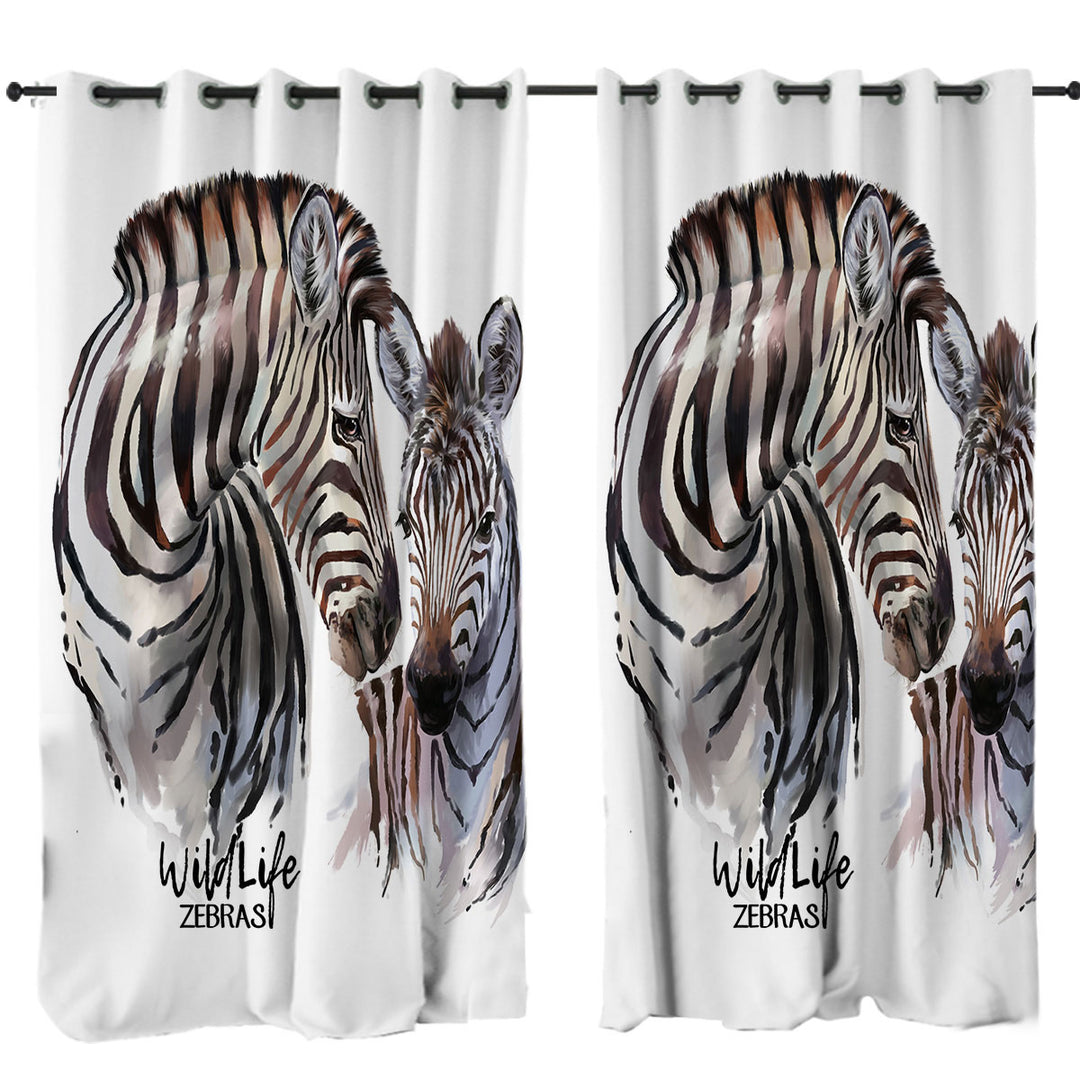 Magnificent Wildlife Art Zebras Curtain