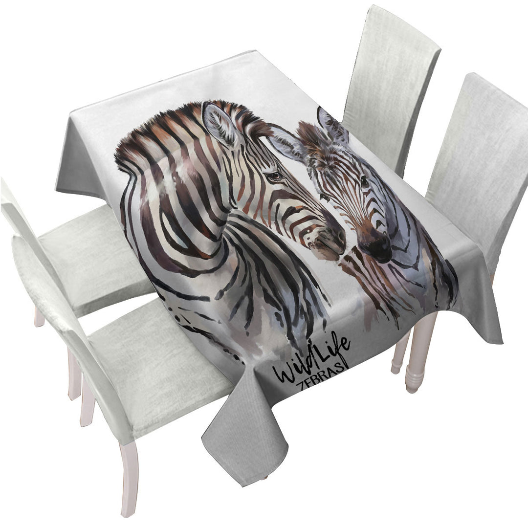 Magnificent Wildlife Art Zebras Tablecloths