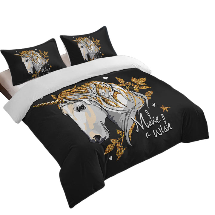 Make a Wish from the Golden Unicorn Coverlet