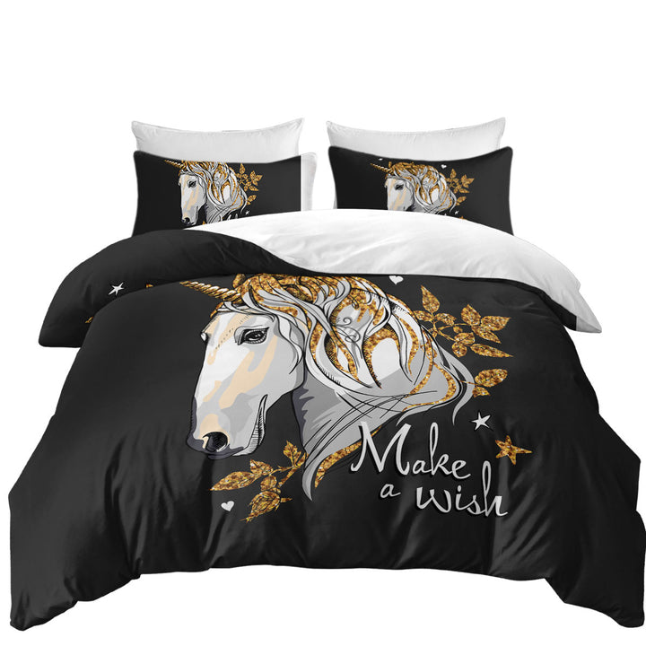 Make a Wish from the Golden Unicorn Coverlets