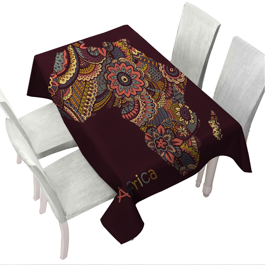 Mandala Africa Map Custom table Covers