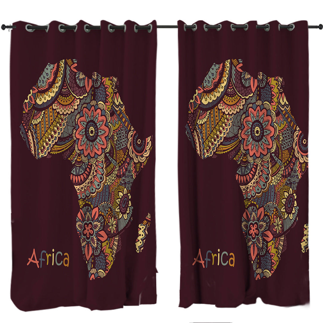 Mandala Africa Map Drapery