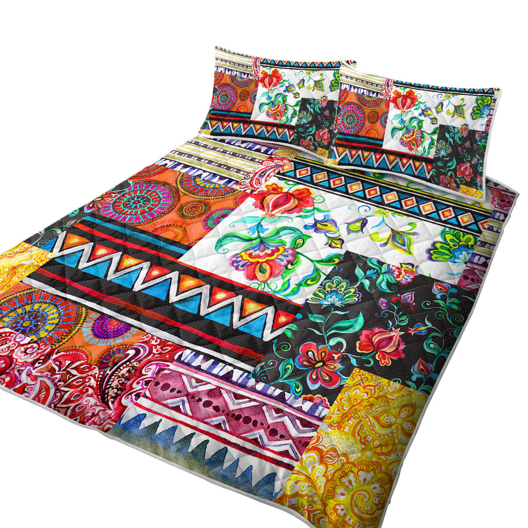 Mandalas and Flowers Cool Messy Design Quilt