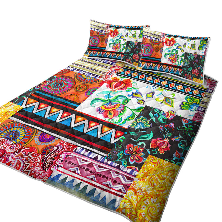 Mandalas and Flowers Cool Messy Design Quilt