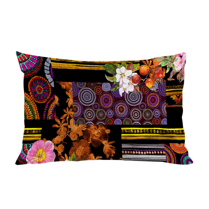 Mandalas and Flowers Dark Messy Design King Pillow Cases