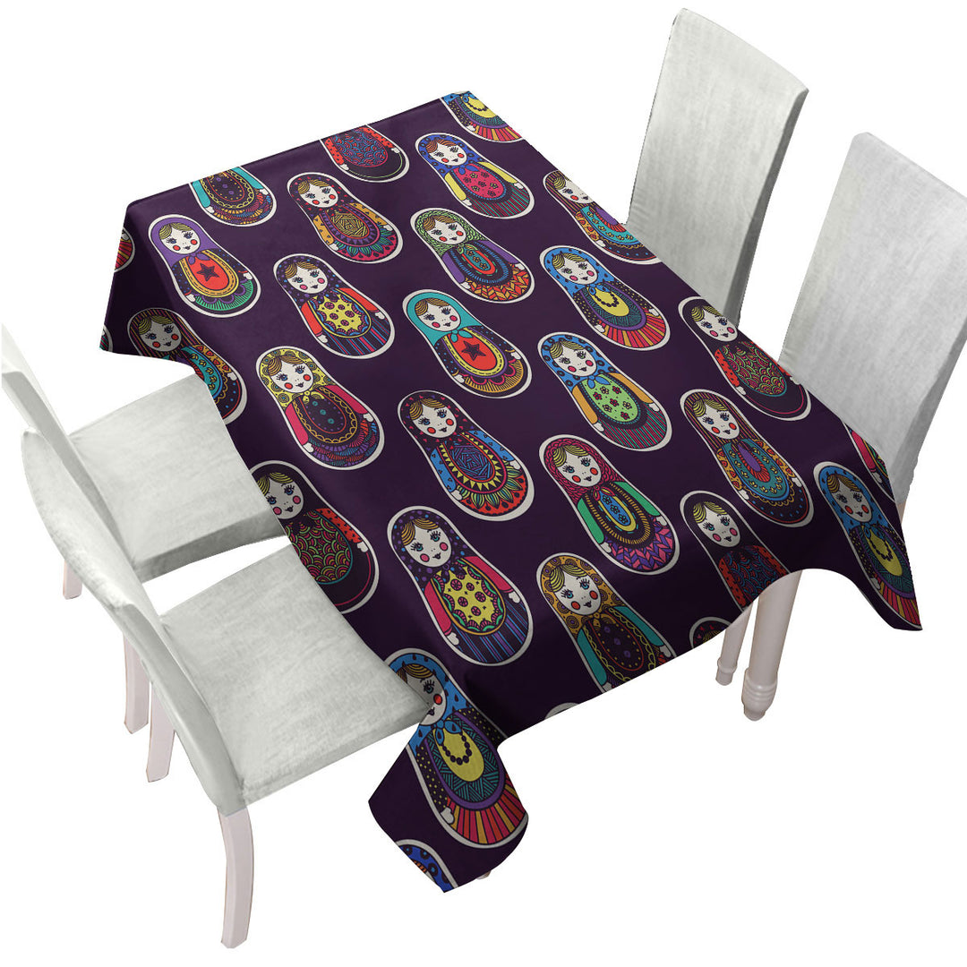 Matryoshka Russian Doll Pattern Custom table cloth