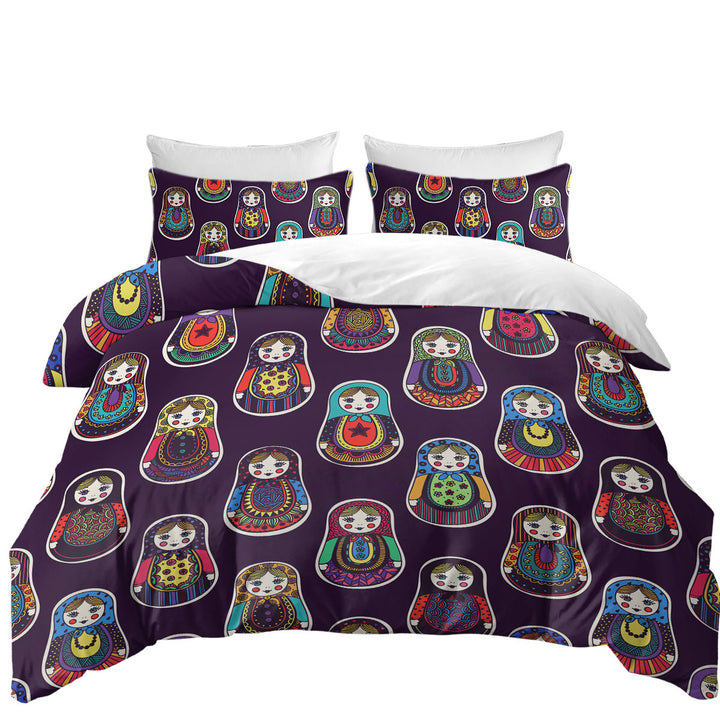 Matryoshka Russian Doll Pattern Duvet Cover set