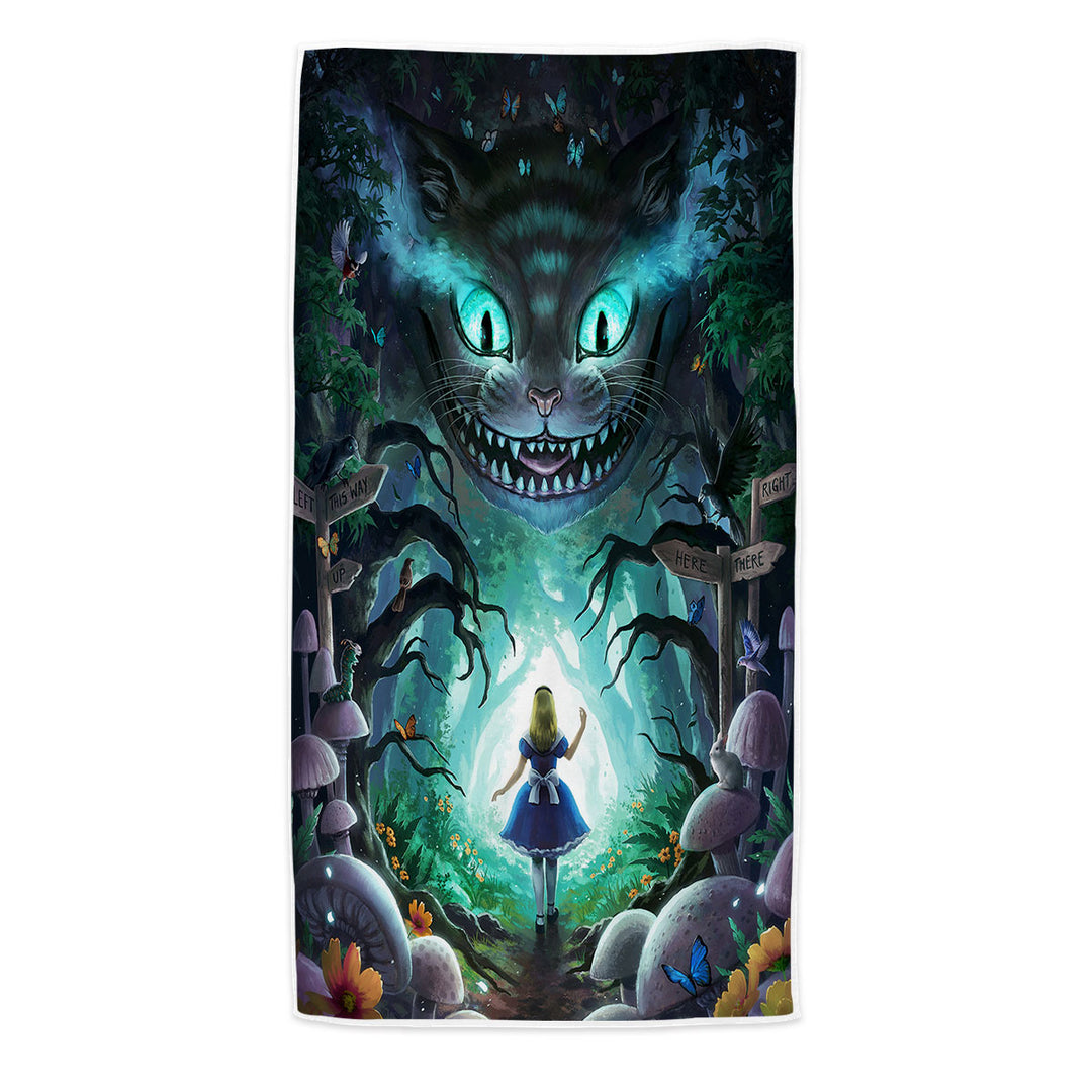 Microfibre Beach Towels of Into Wonderland Alice Scary Forest
