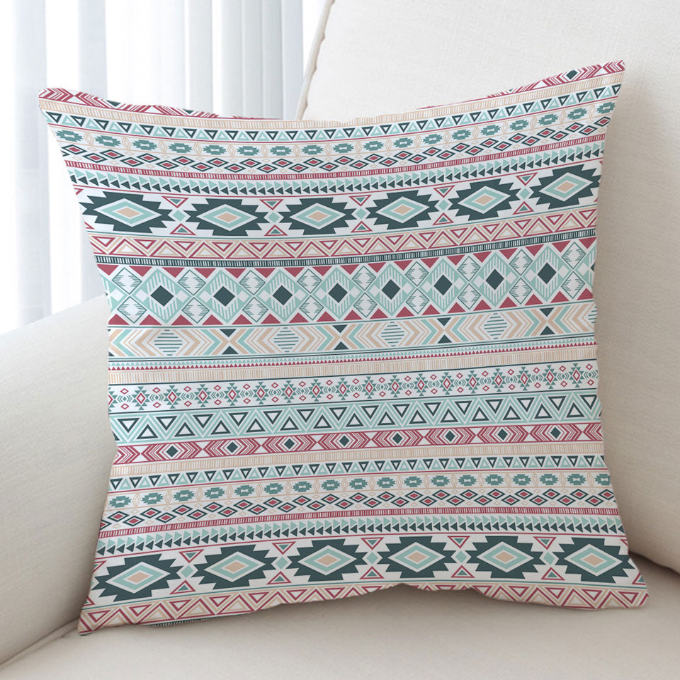 Mint Hues Aztec Stripes Cushions