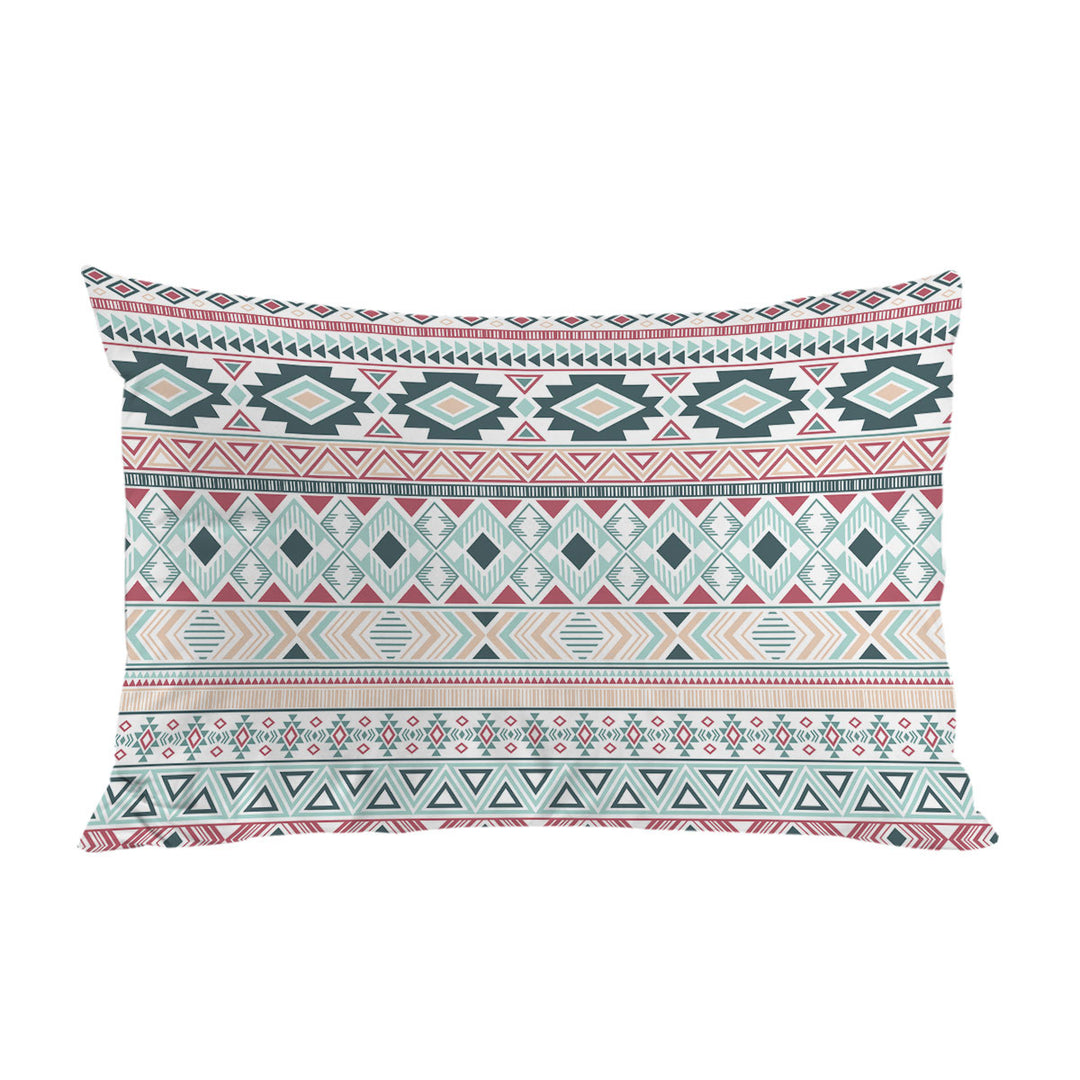 Mint Hues Aztec Stripes Pillowcase