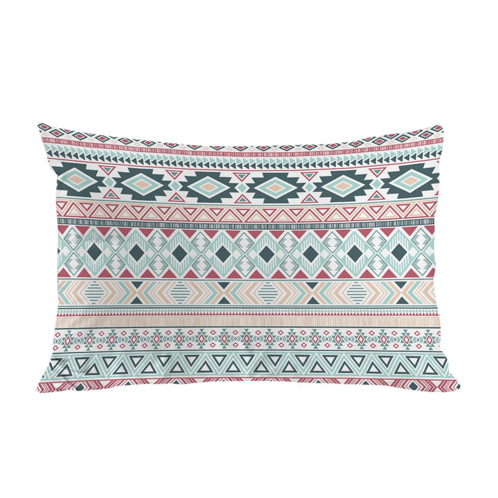 Mint Hues Aztec Stripes Pillowcase