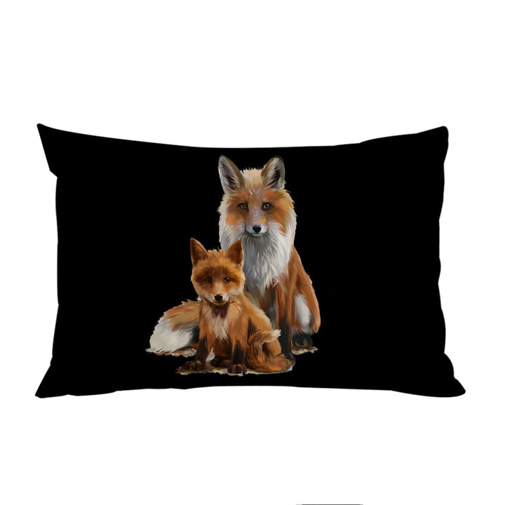 Mom and Cub Fox Pillow Case Covers