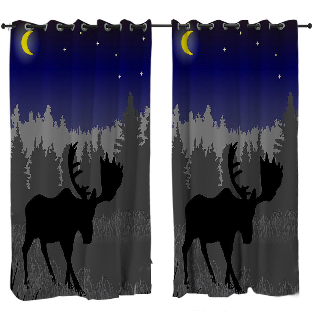 Moon Light Moose Curtain
