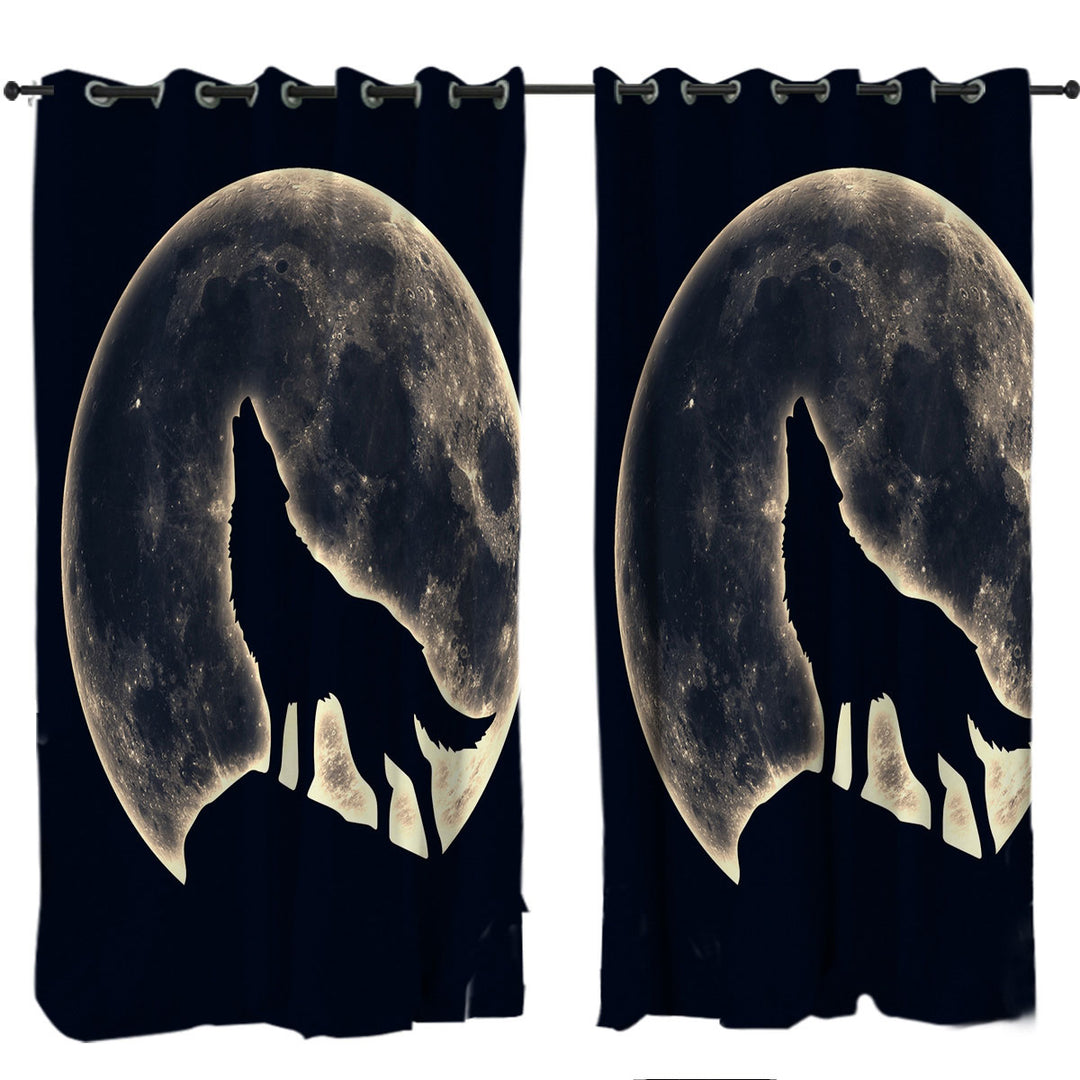 Moon Light Wolf Drapes