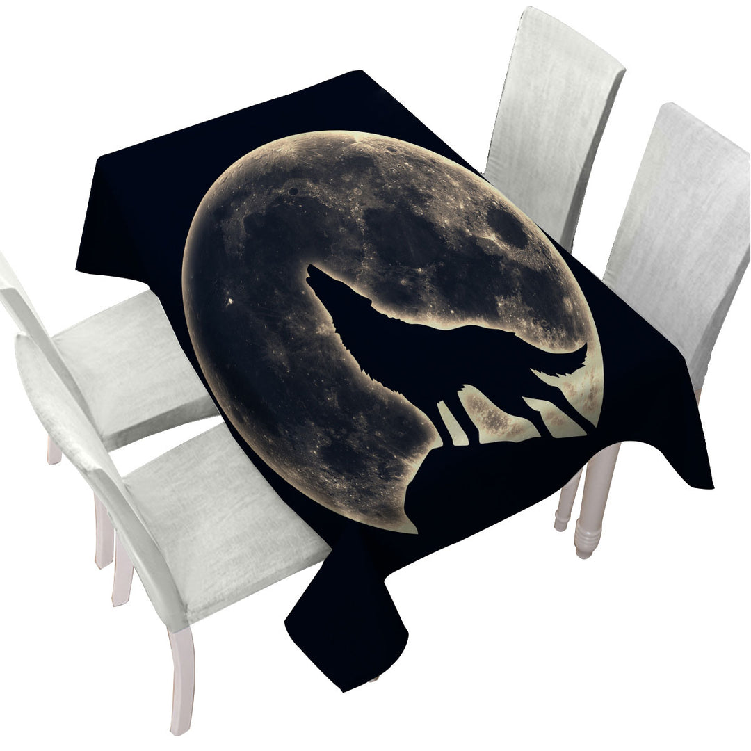 Moon Light Wolf Tablecloth