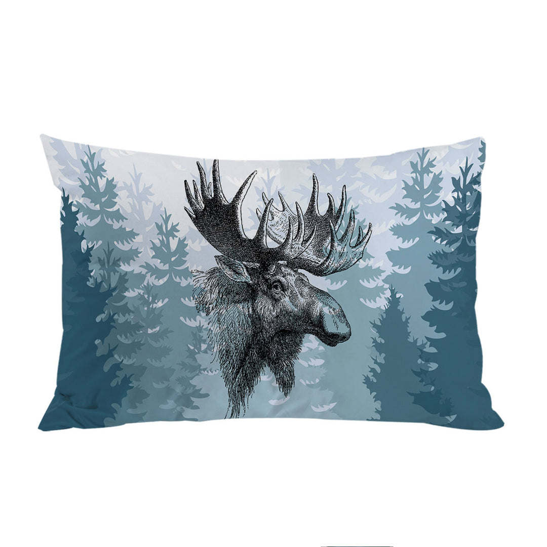 Moose Drawing King Pillow Cases
