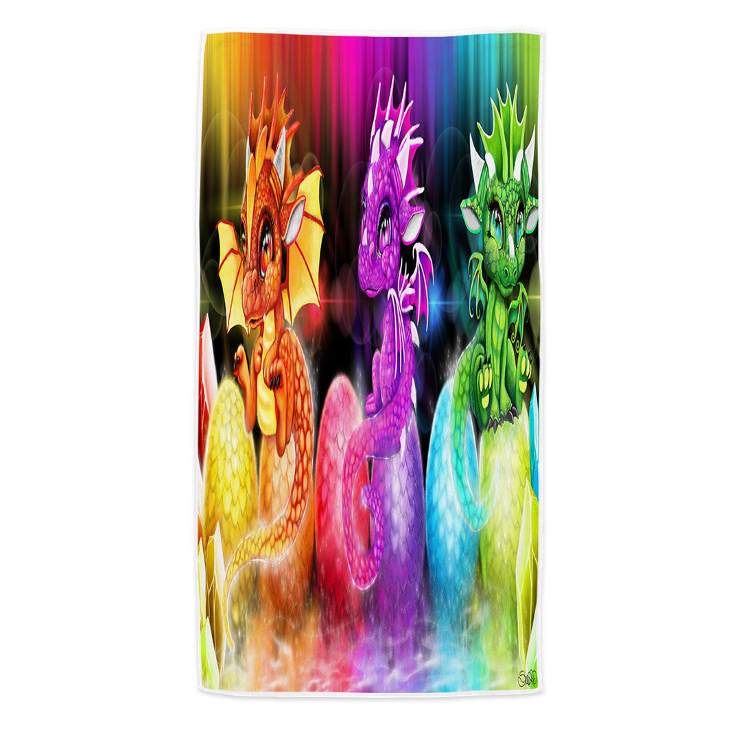Multi Color Microfibre Beach Towels Spectrum Lil Dragons