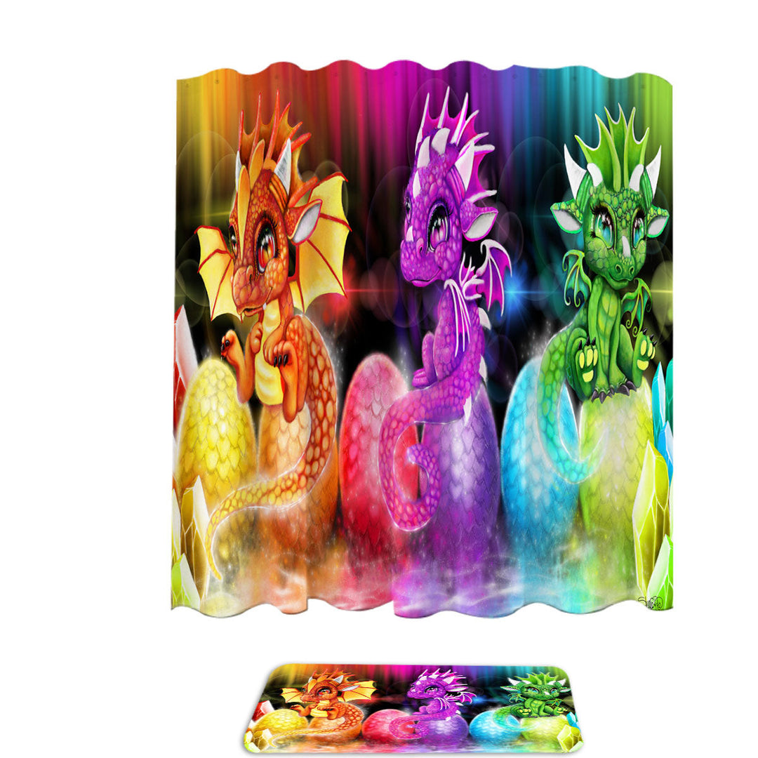 Multi Color Shower Curtains Online Spectrum Lil Dragons