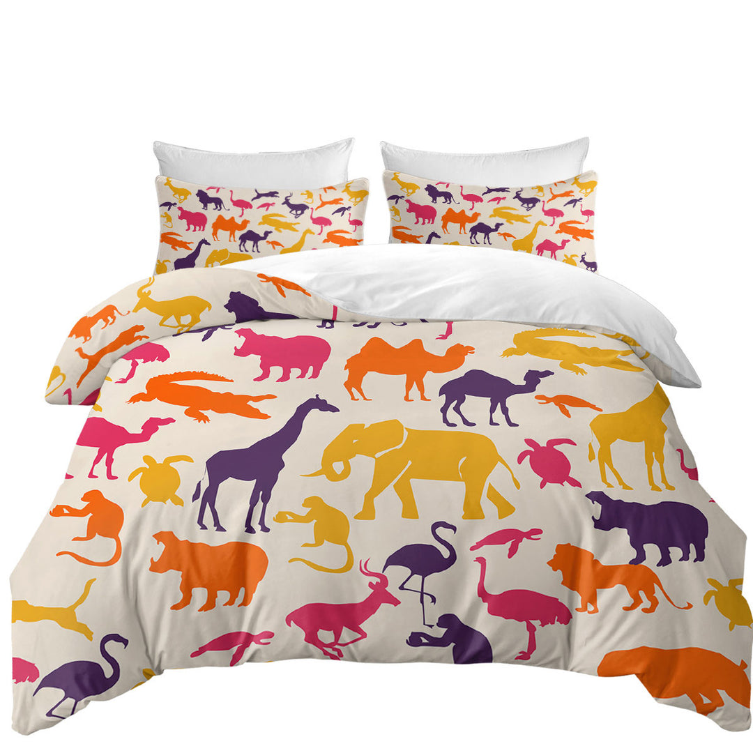 Multi Colored Animals Duvet Covers