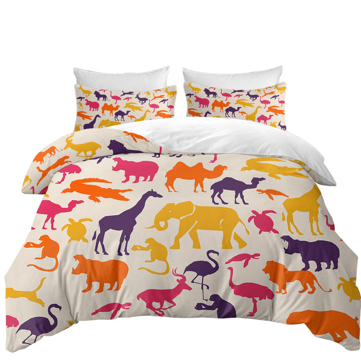 Multi Colored Animals Duvet Covers