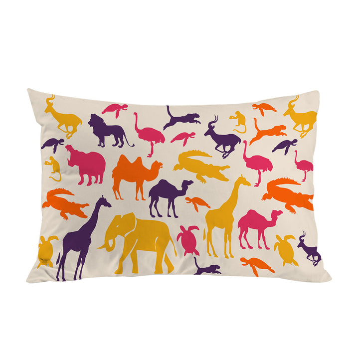 Multi Colored Animals Pillow Cases