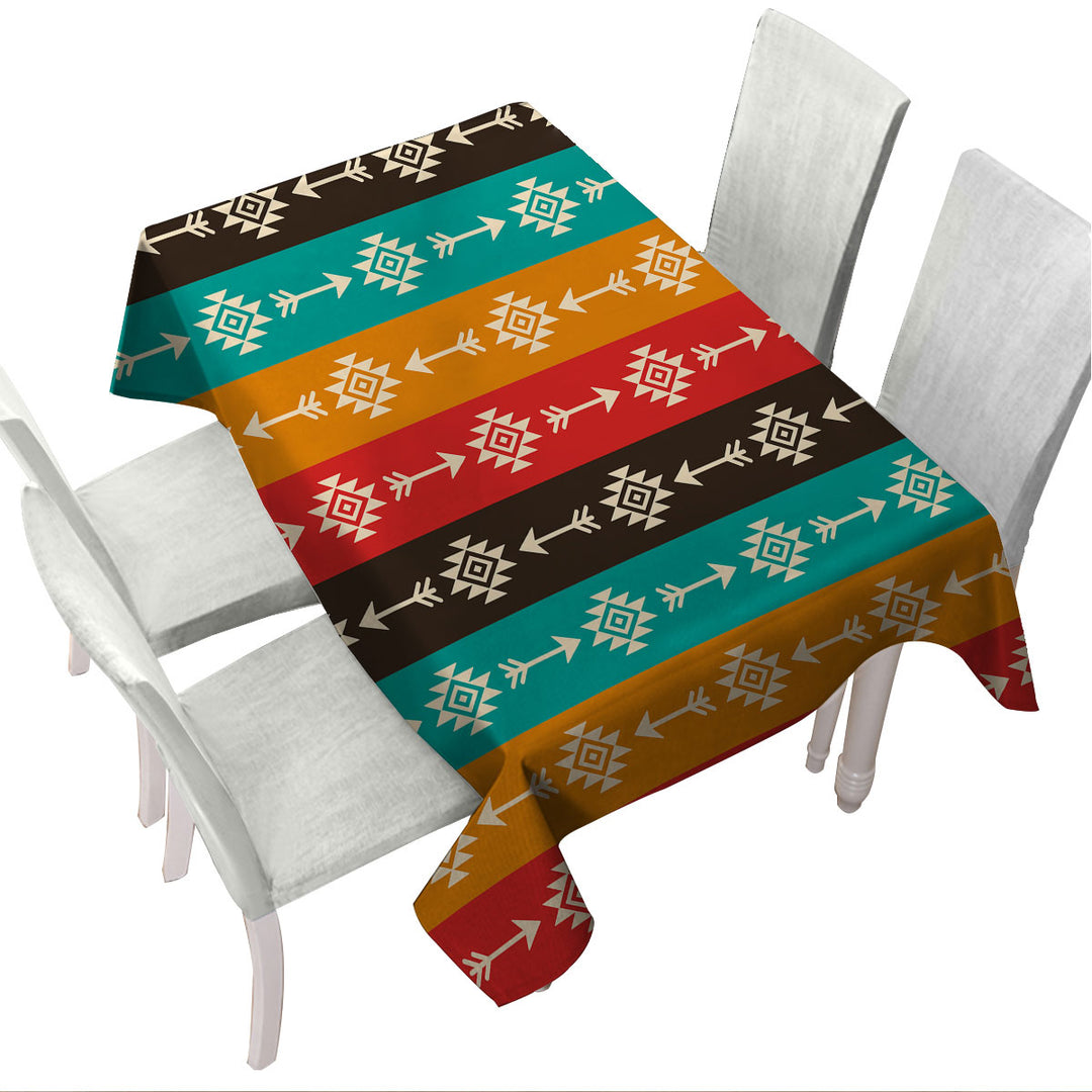 Multi Colored Aztec Pattern Tablecloths
