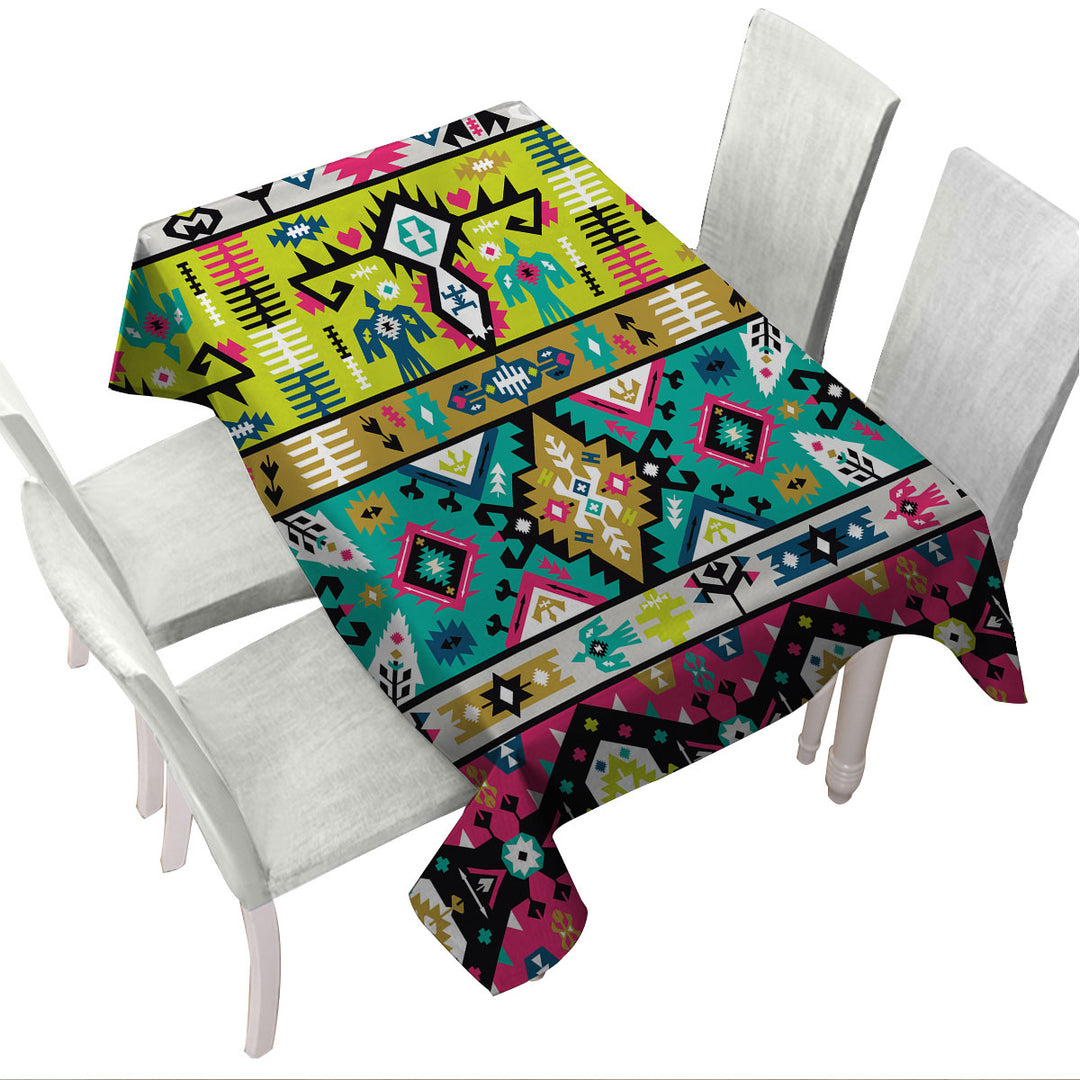 Multi Colored Aztec Tablecloths