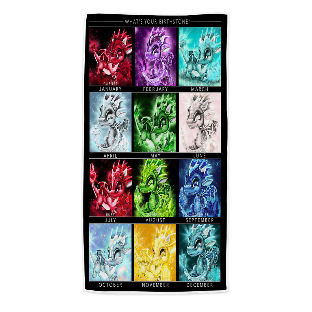 Multi Colored Beach Towel The Birthstones Lil Dragons