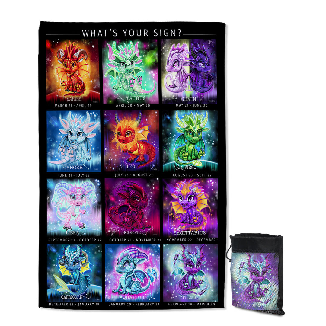 Multi Colored Beach Towels The Zodiacs Lil Dragons