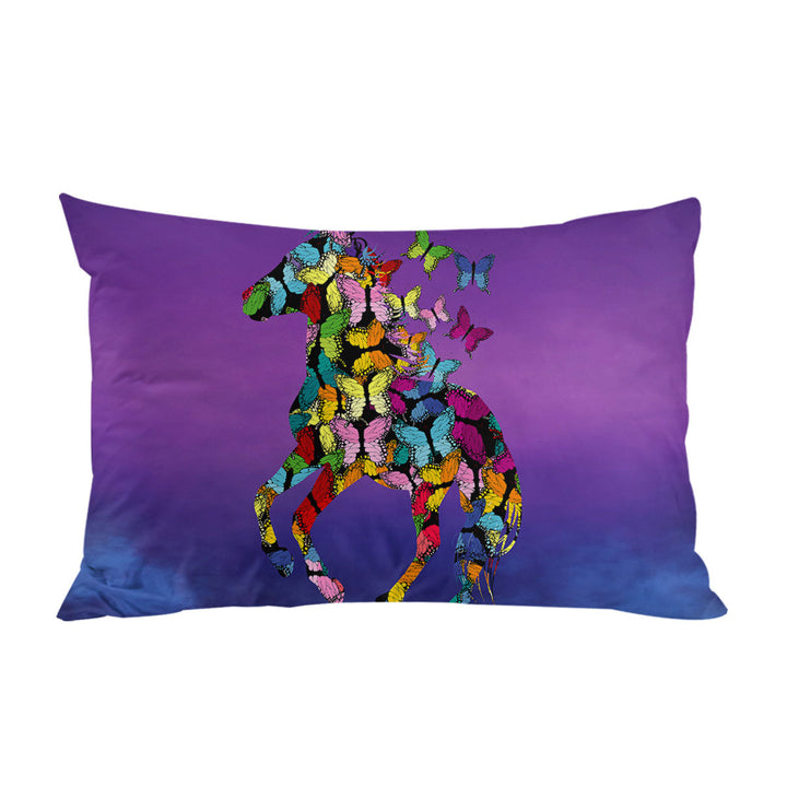 Multi Colored Butterflies Horse King Pillow Cases