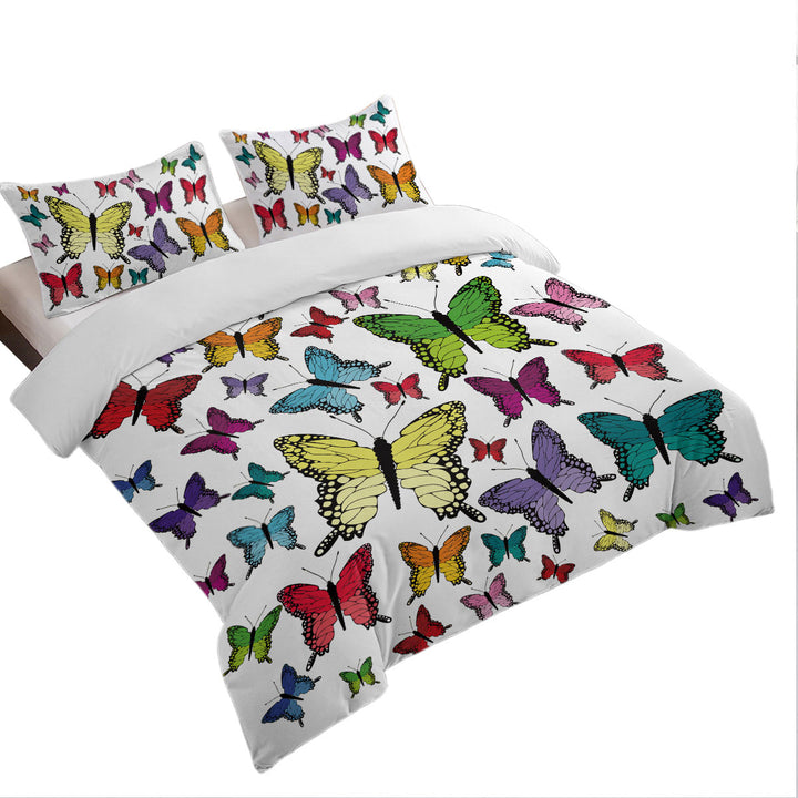 Multi Colored Butterflies Quilt Cover Sets