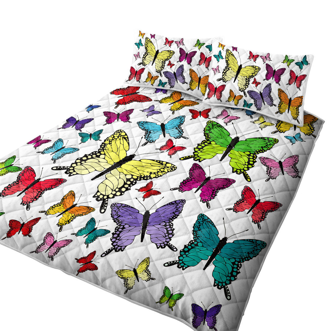 Multi Colored Butterflies Quilts