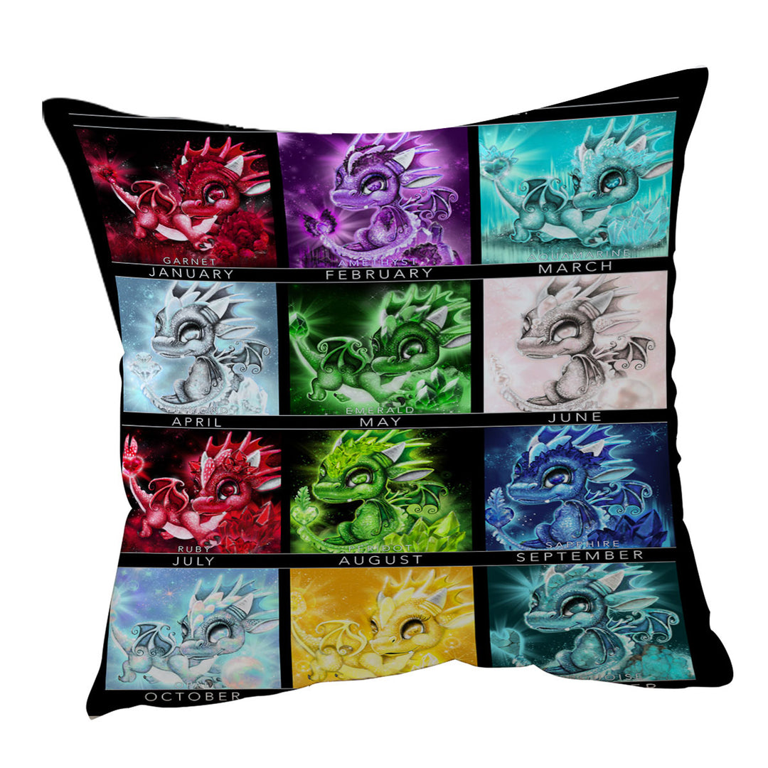 Multi Colored Cushions and Pillows The Birthstones Lil Dragons