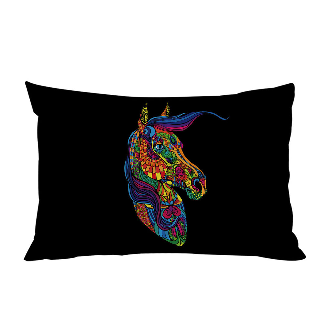 Multi Colored Designed Pattern Horse Pillow Cases