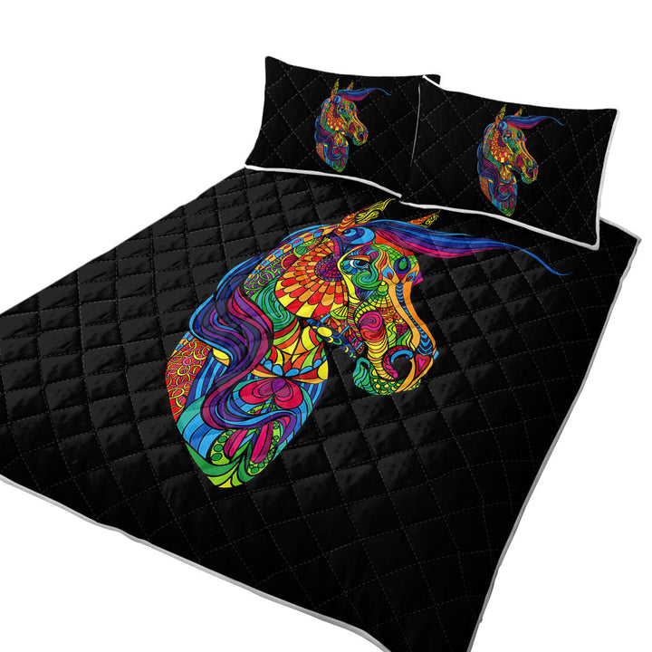 Multi Colored Designed Pattern Horse Quilts for sale