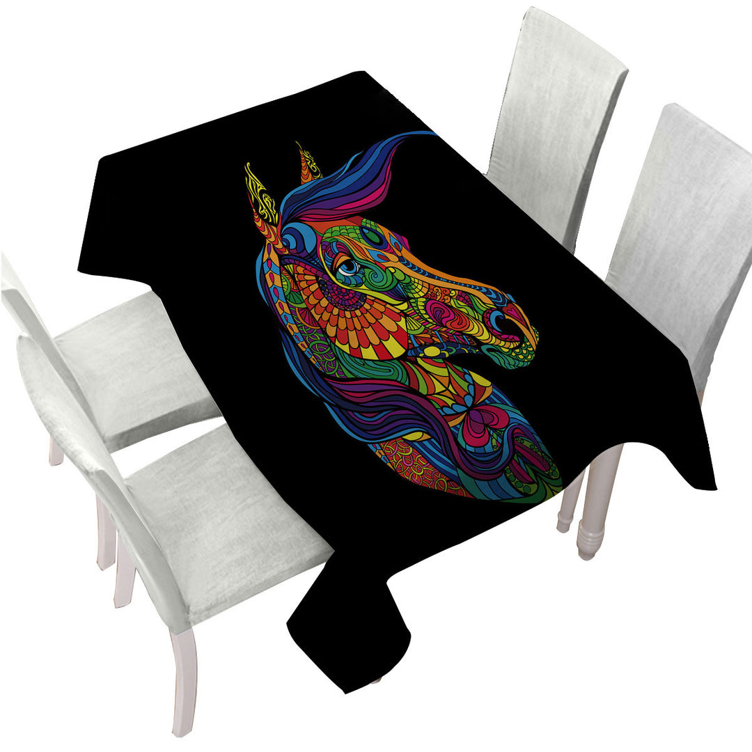 Multi Colored Designed Pattern Horse Tablecloths