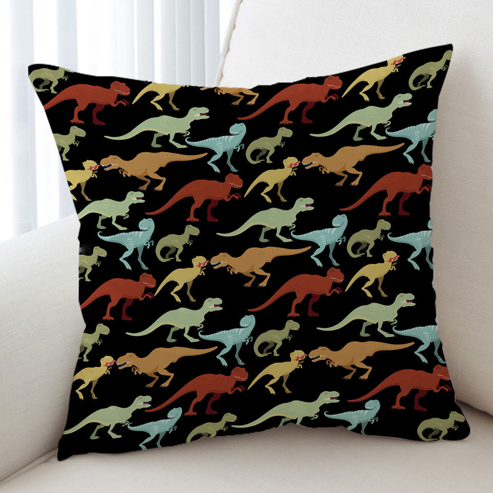 Multi Colored Dinosaurs Cushion Covers T rex