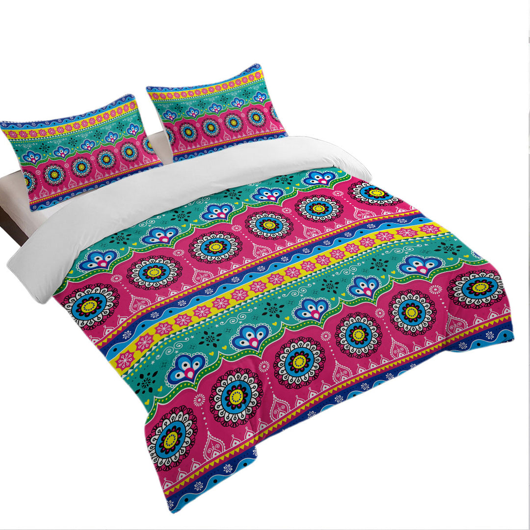 Multi Colored Festive Oriental Design Coverlets