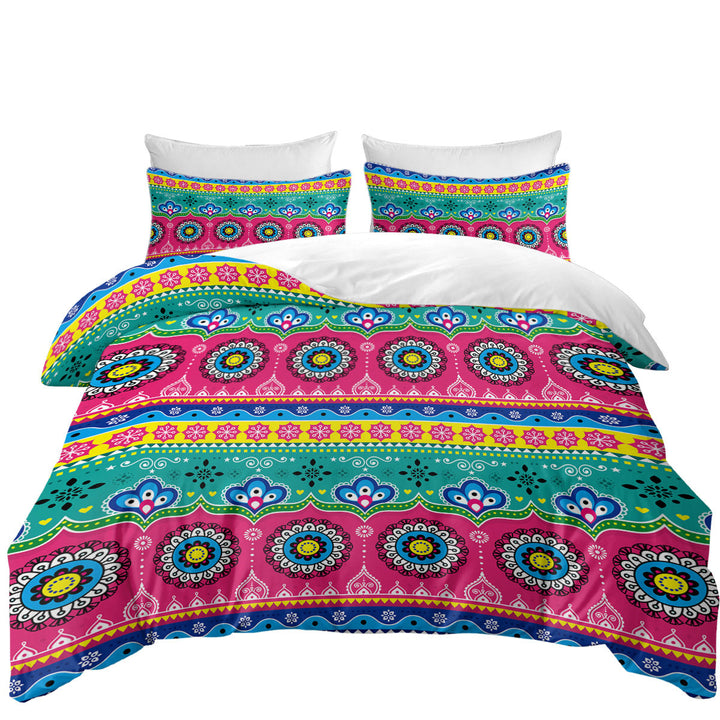 Multi Colored Festive Oriental Design Duvet Cover