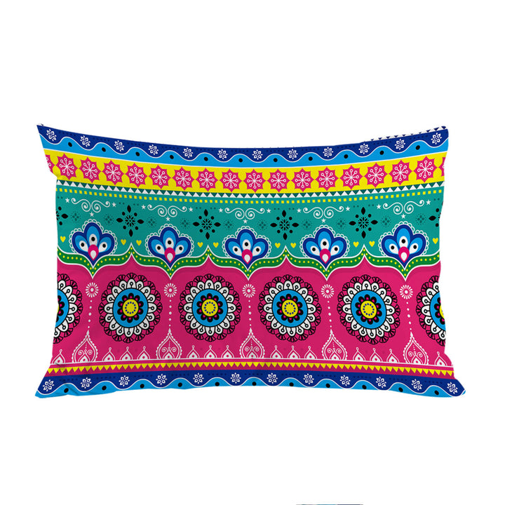 Multi Colored Festive Oriental Design Pillow Cases