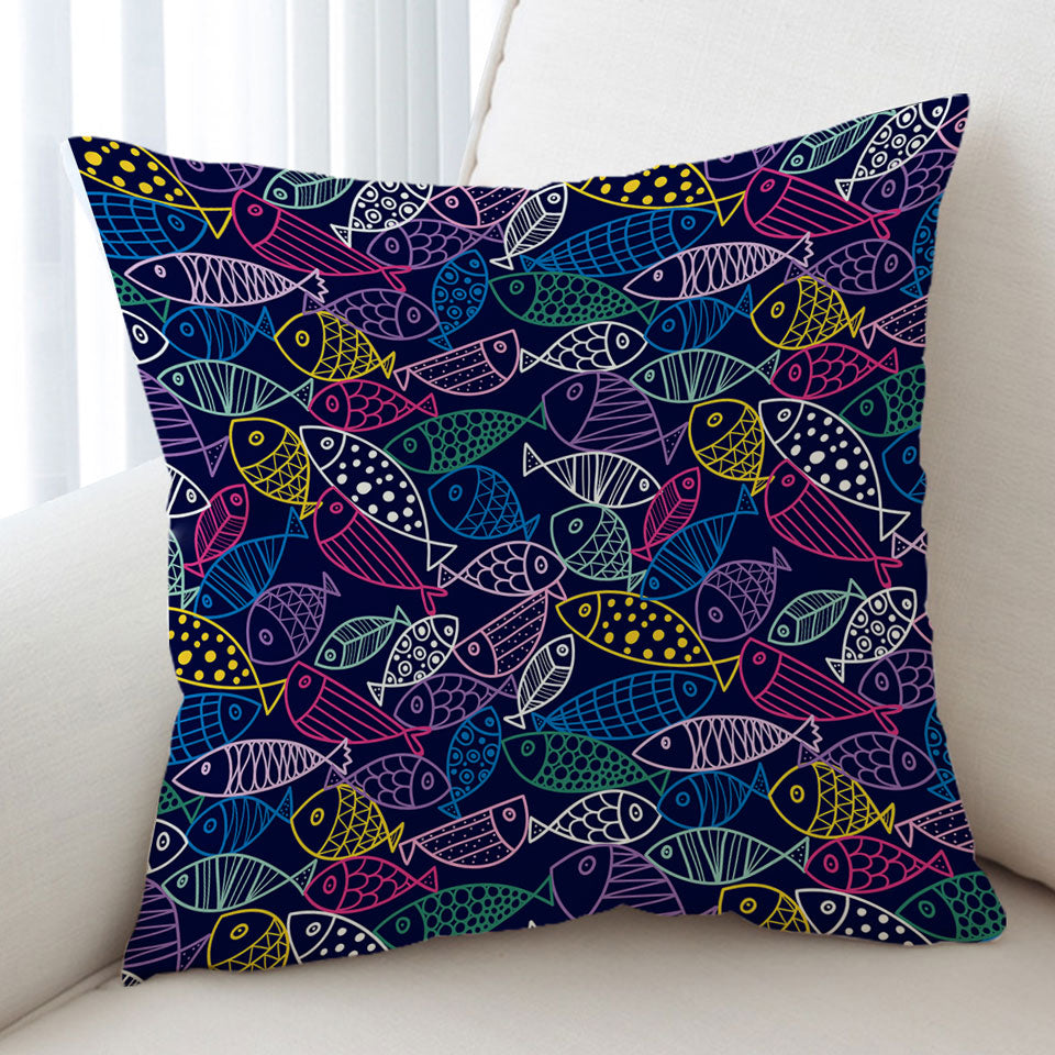 Multi Colored Fish Cushion