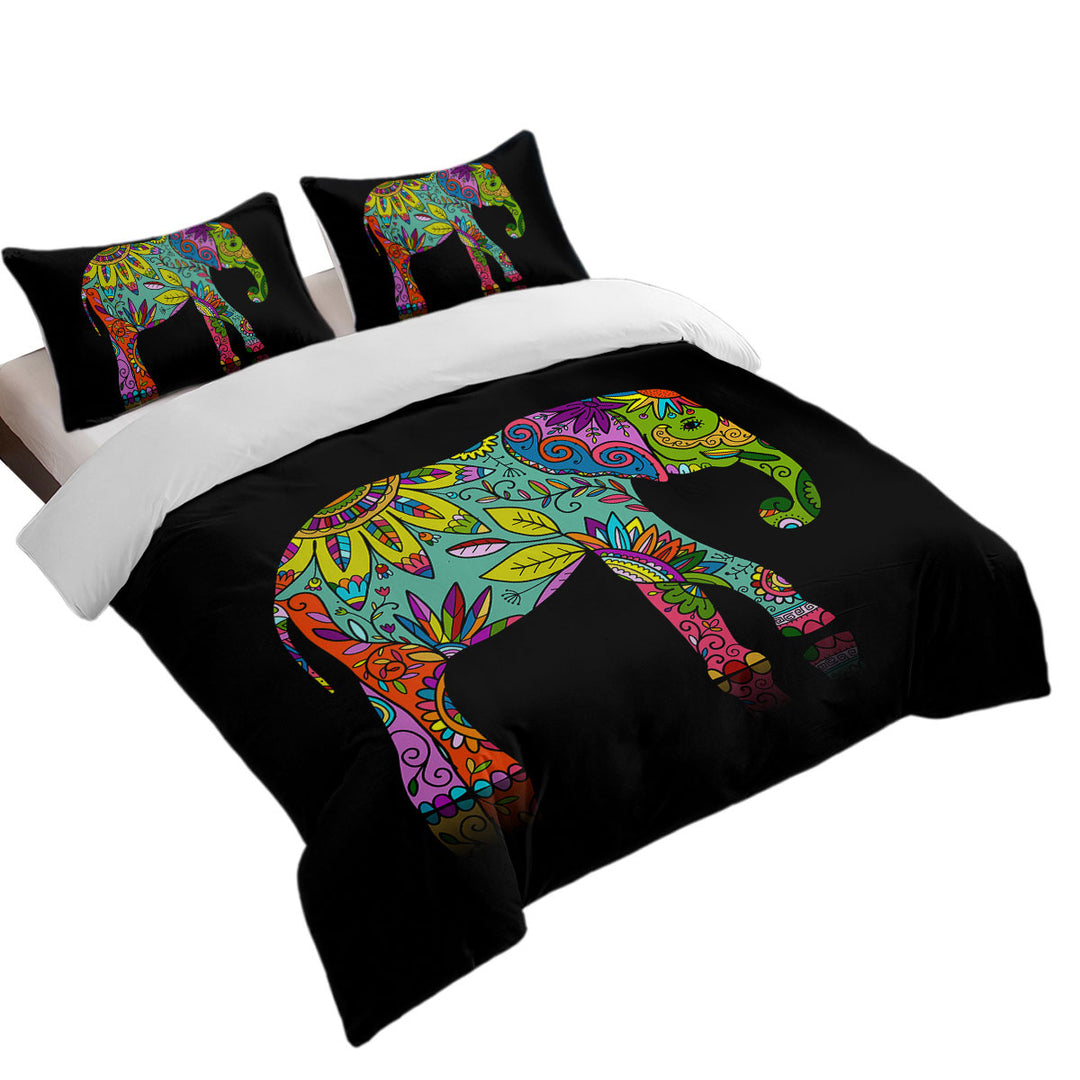 Multi Colored Floral Elephant Coverlets