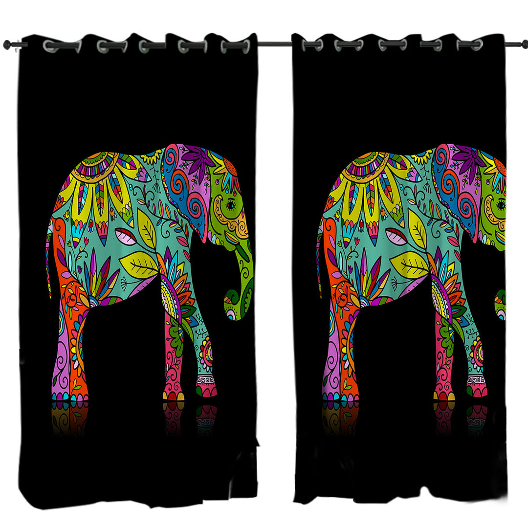 Multi Colored Floral Elephant Drapes